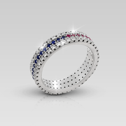 Banda Triple con Rubí y Zafiro