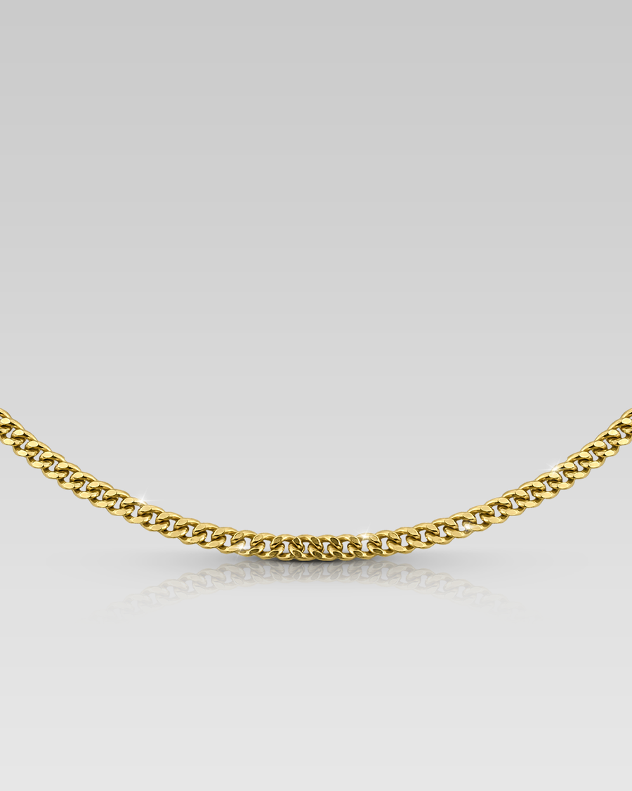 Cadena con tejido cubano plana