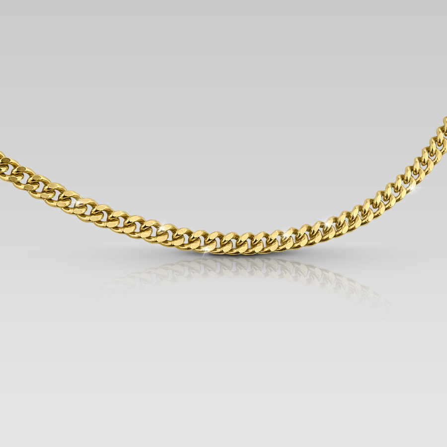 Cadena con tejido cubano plana