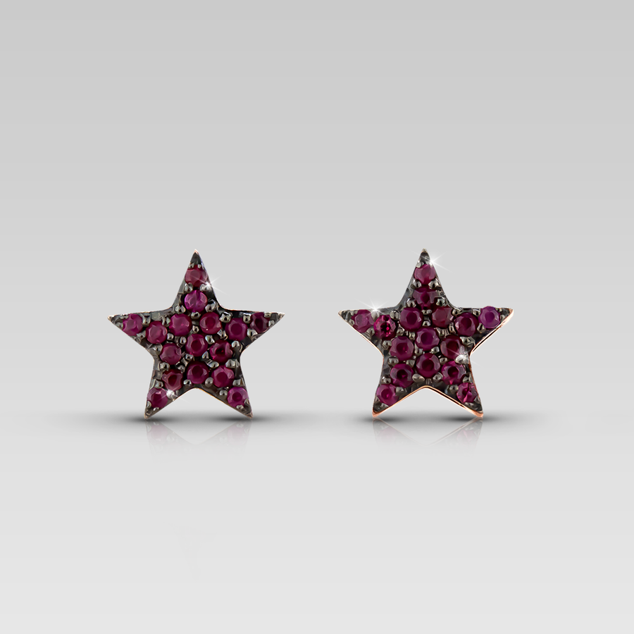 Zarcillos Rubí Star