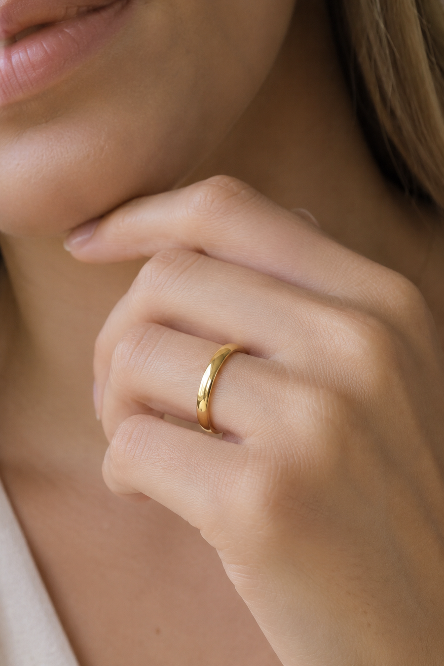 Alianzas de matrimonio a media caña oro amarillo