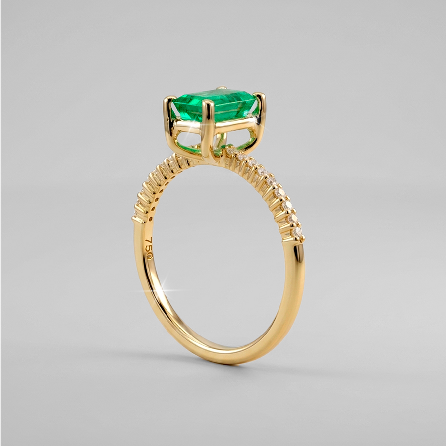 Anillo de compromiso JOK esmeralda