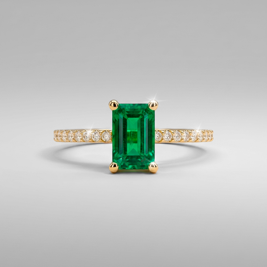 Anillo de compromiso JOK esmeralda