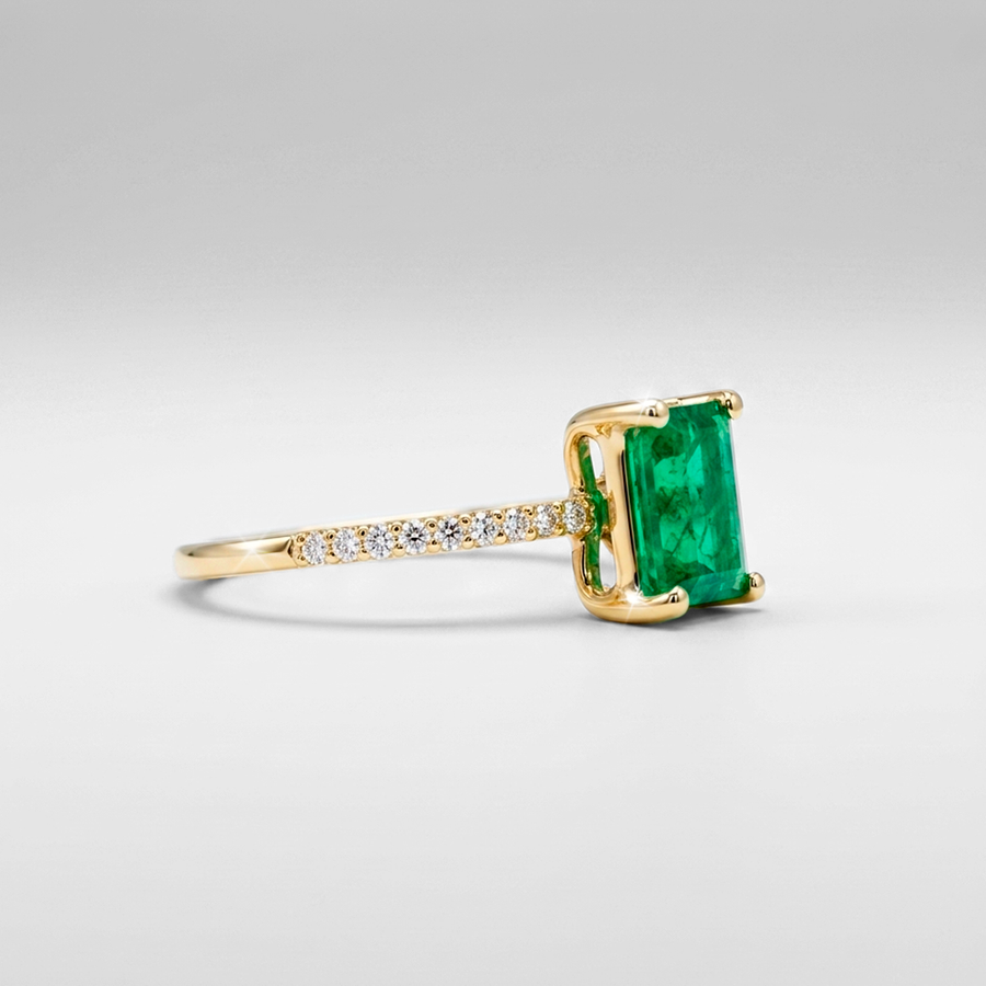 Anillo de compromiso JOK esmeralda