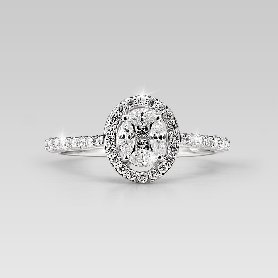 Anillo de Compromiso Oval Napolitano