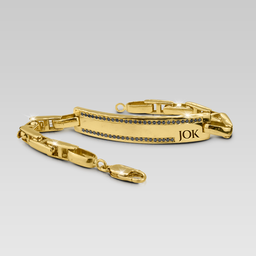 Pulsera con brillantes negros