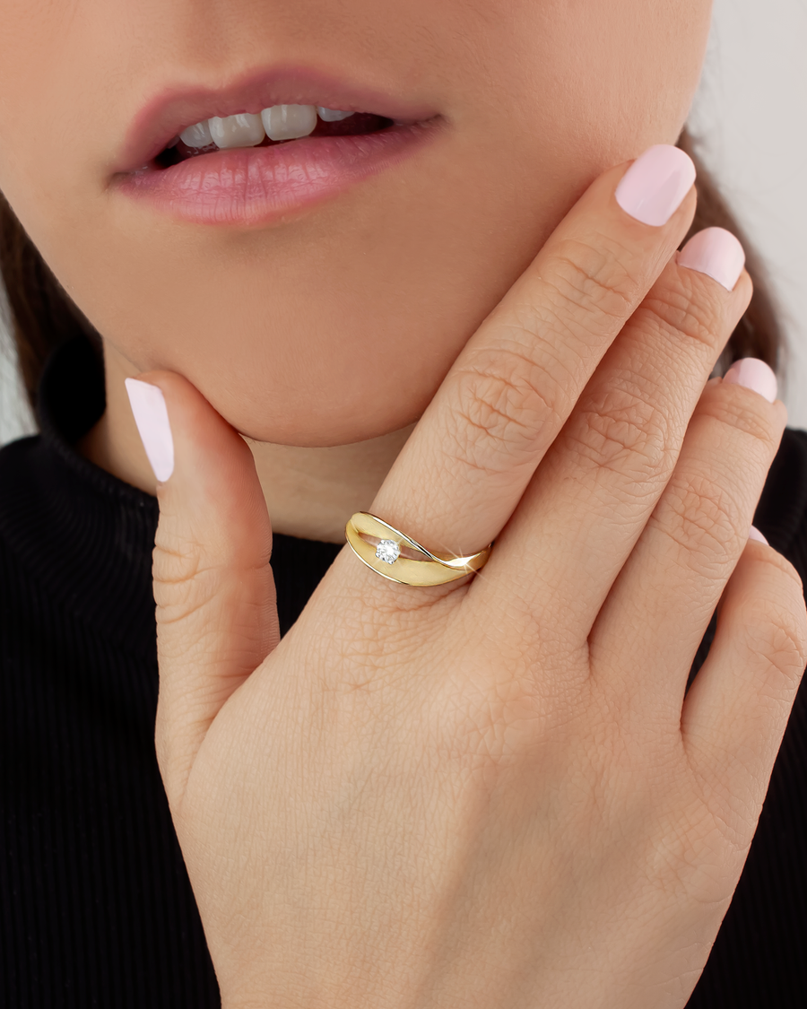 Anillo Dune Assolo Yellow Sunrise • 1 Brillante