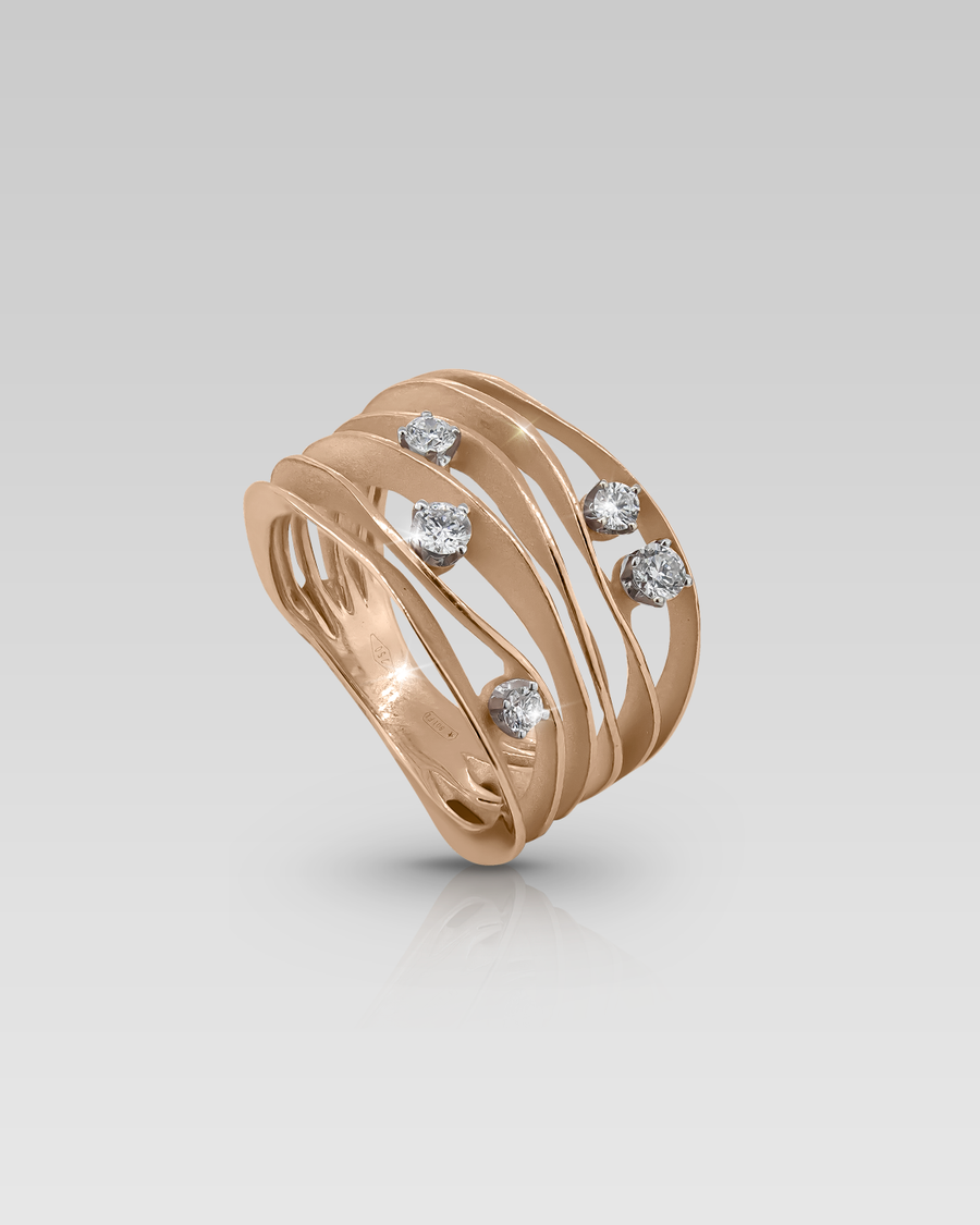 Anillo Dune Orange Apricot • 5 Brillantes