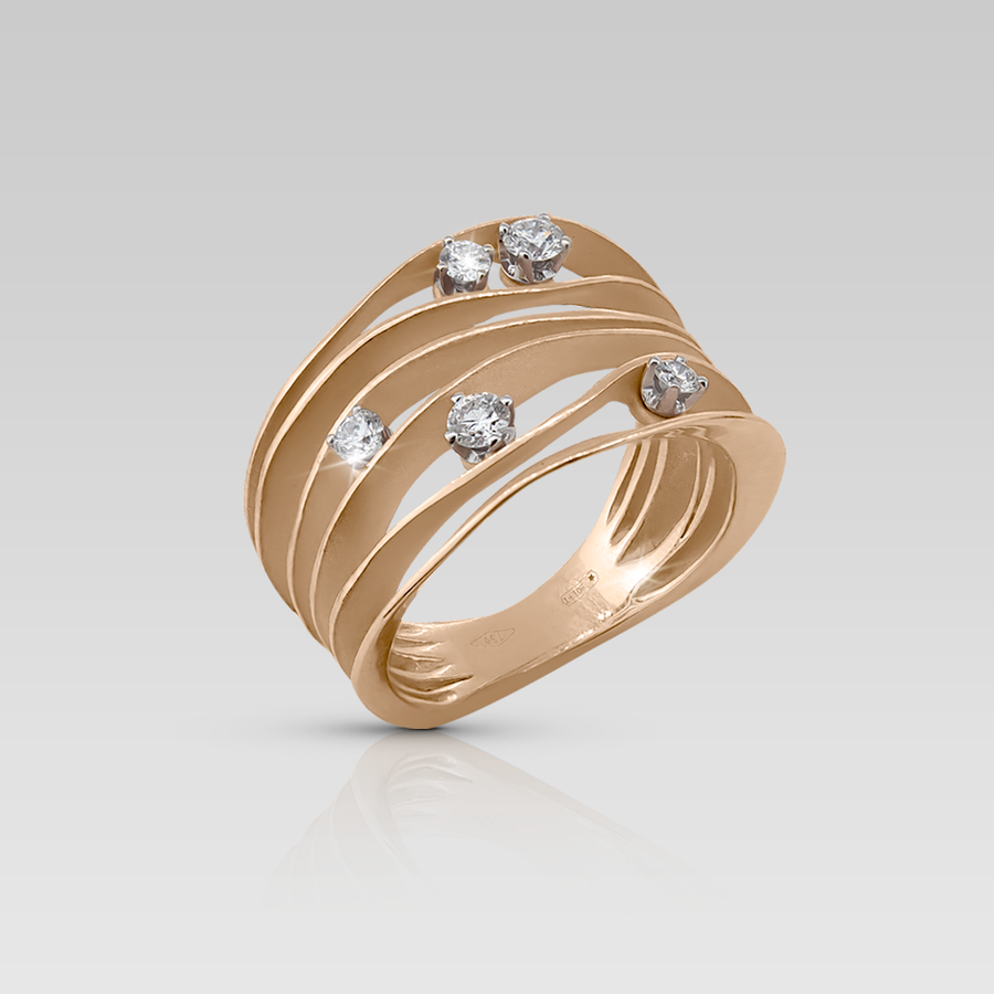Anillo Dune Orange Apricot • 5 Brillantes