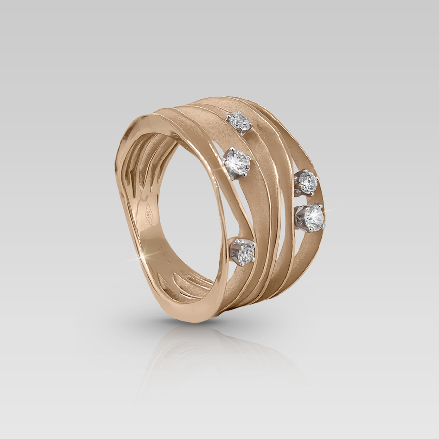 Anillo Dune Orange Apricot • 5 Brillantes
