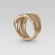 Anillo Dune Orange Apricot • 5 Brillantes