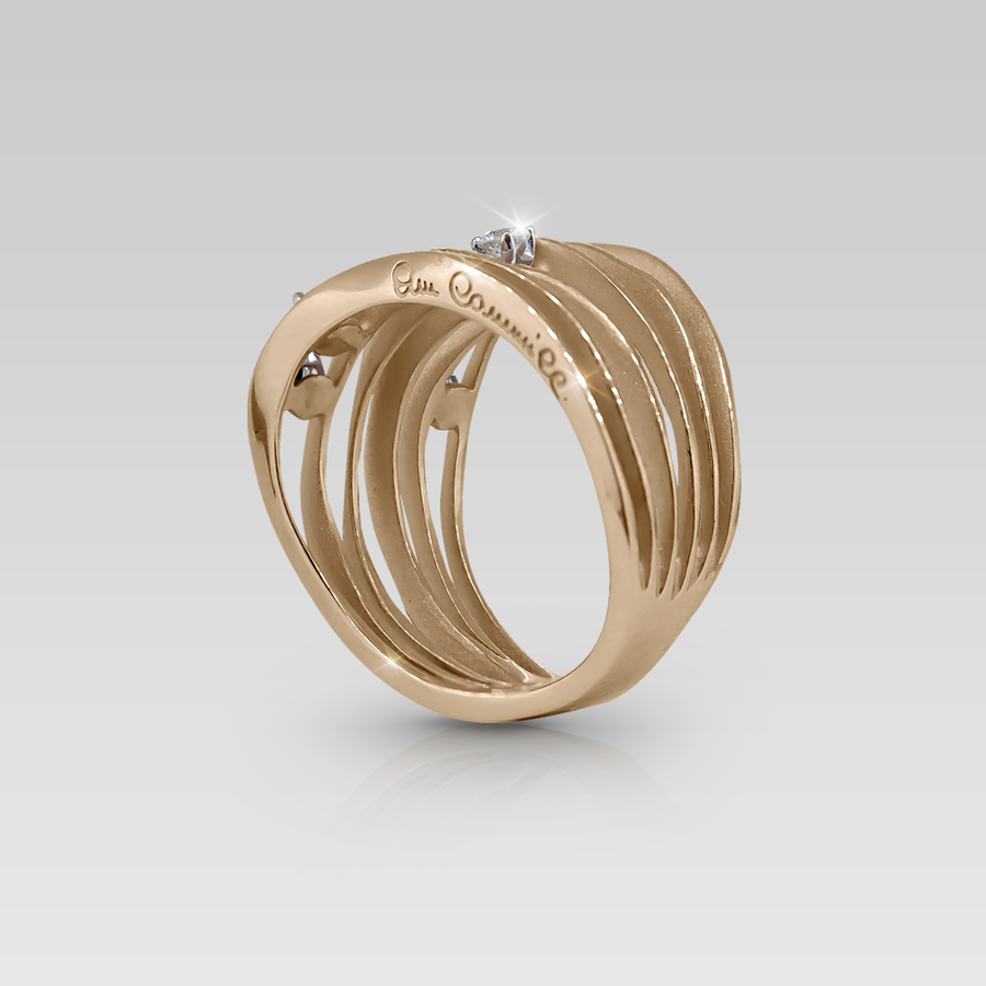 Anillo Dune Orange Apricot • 5 Brillantes