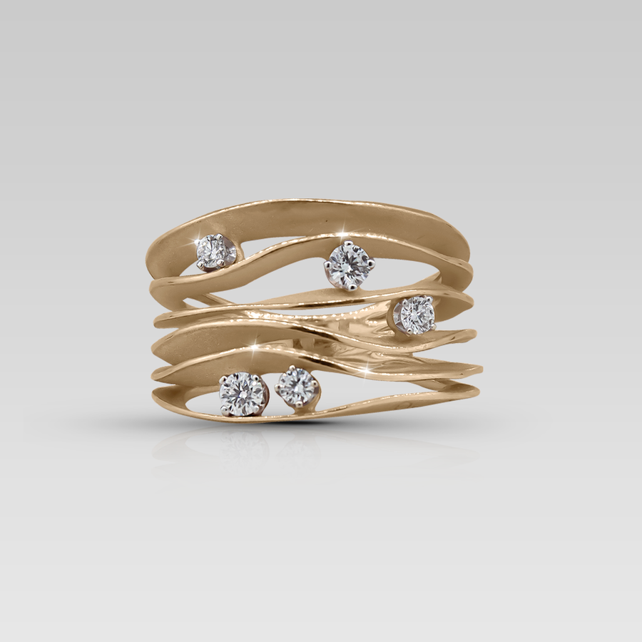 Anillo Dune Orange Apricot • 5 Brillantes