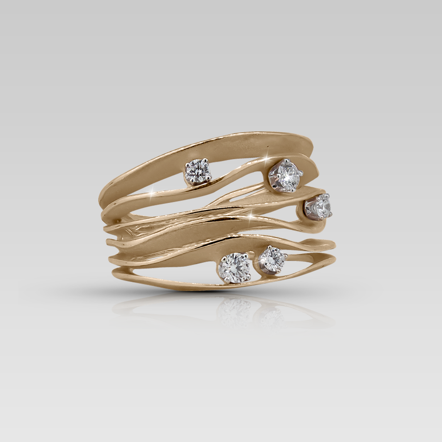 Anillo Dune Orange Apricot • 5 Brillantes