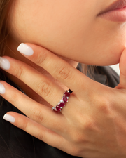 Anillo Cintillo Ovals Rubí