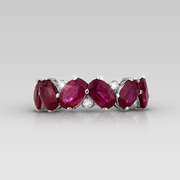 Anillo Cintillo Ovals Rubí