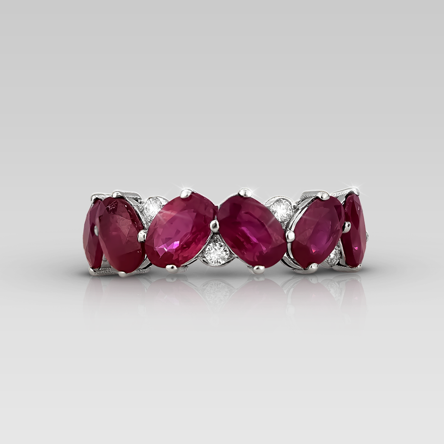 Anillo Cintillo Ovals Rubí