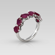 Anillo Cintillo Ovals Rubí