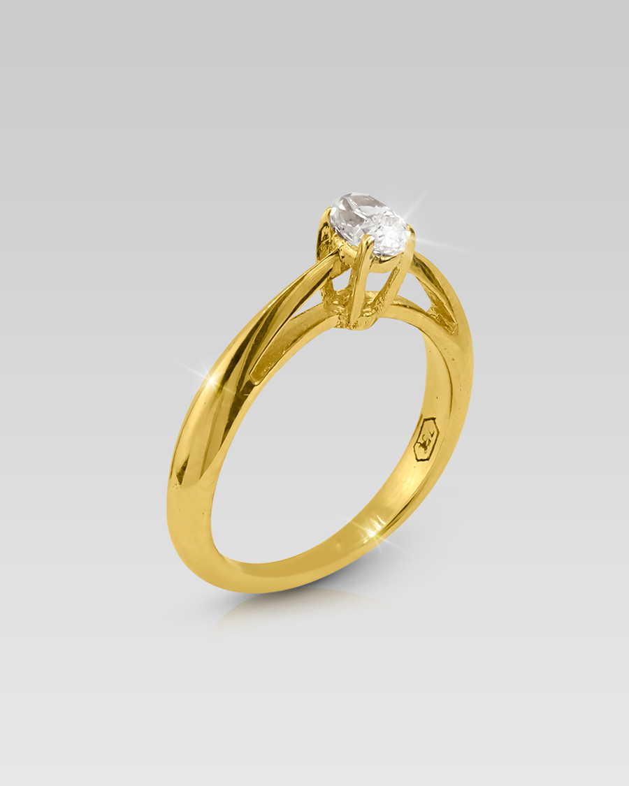 Anillo de compromiso Solitario Oval