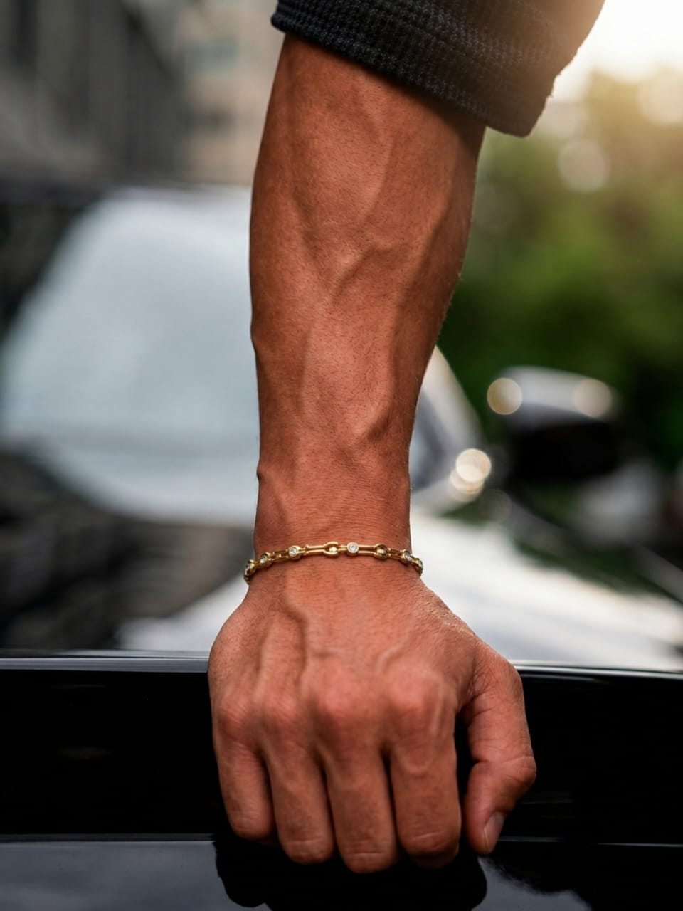 modelo de la pulsera eslabones especiales en 18k