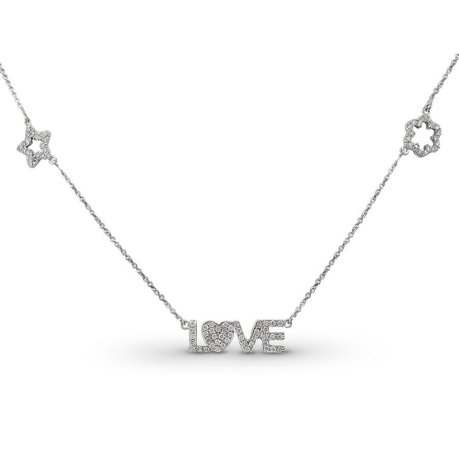 Cadena Love con Estrella y Flor