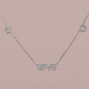 Cadena Love con Estrella y Flor